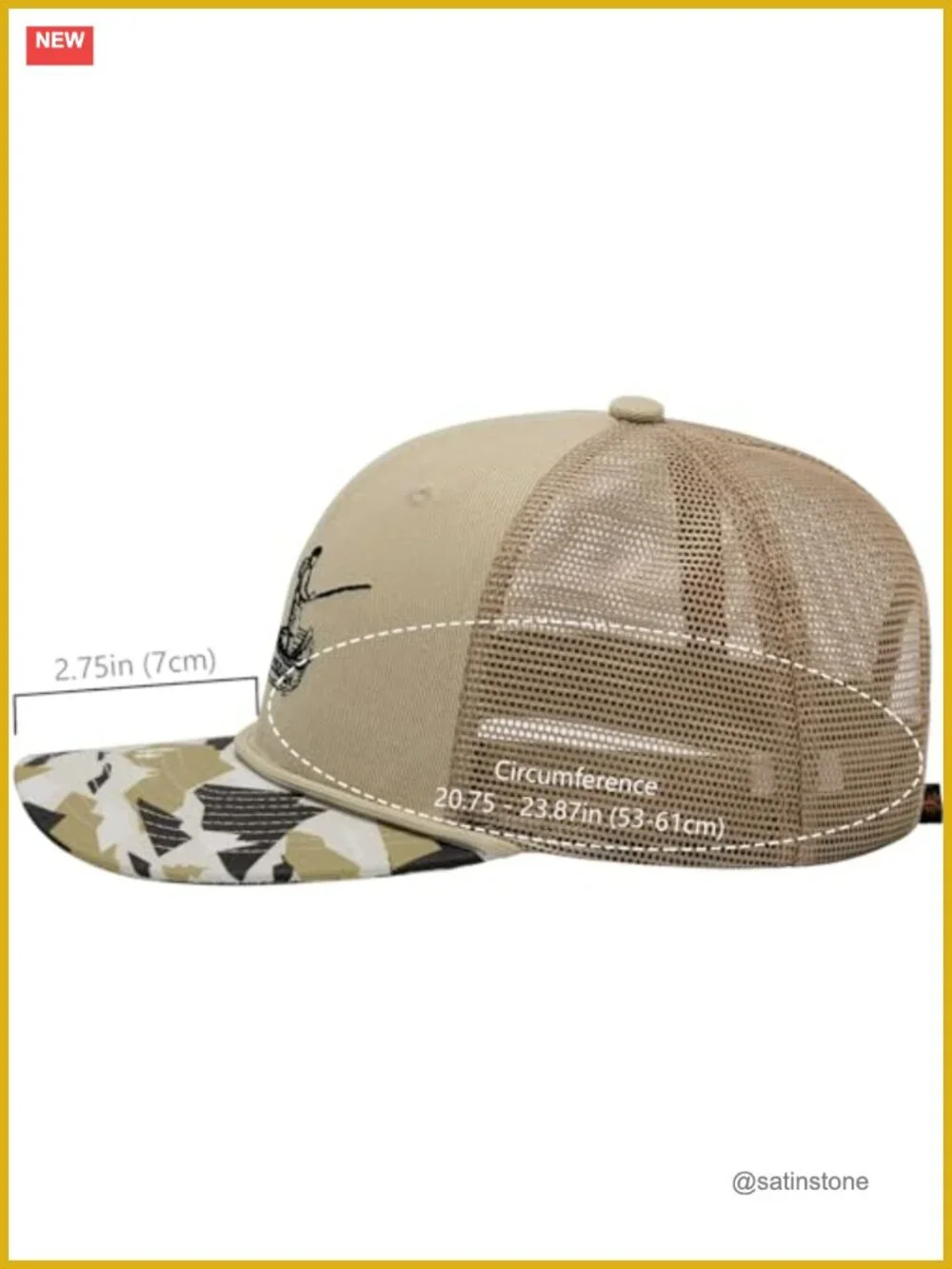 Camo Rope Trucker Hat Mesh Back Baseball Cap for Hunting Fishing